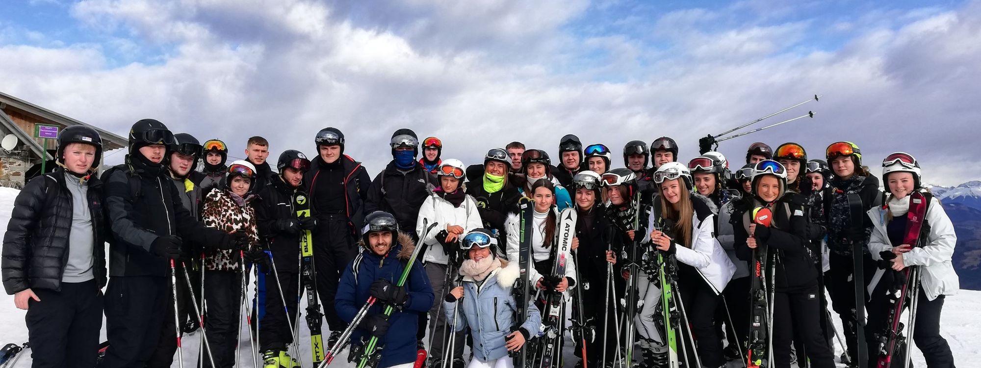 Group ski shot
